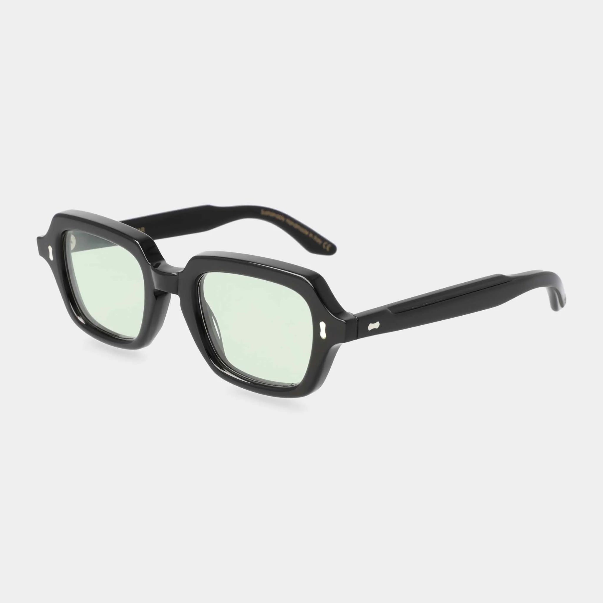 TBD Eyewear Oak Eco Black Light Green Lens Sunglasses Angle