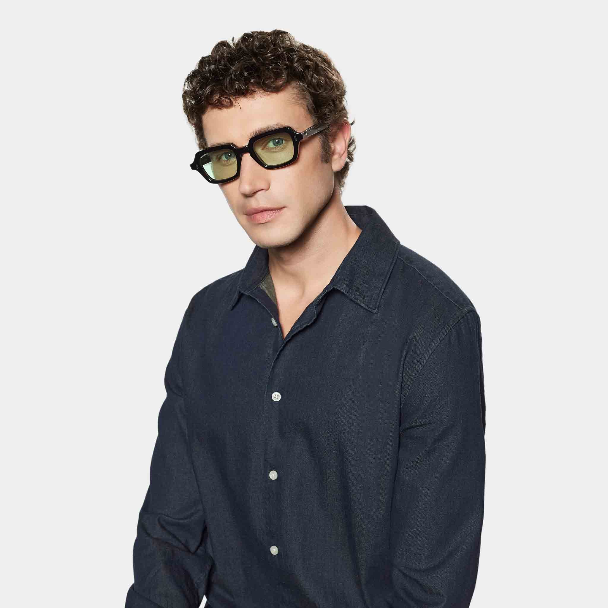 TBD Eyewear Oak Eco Black Light Green Lens Sunglasses Man