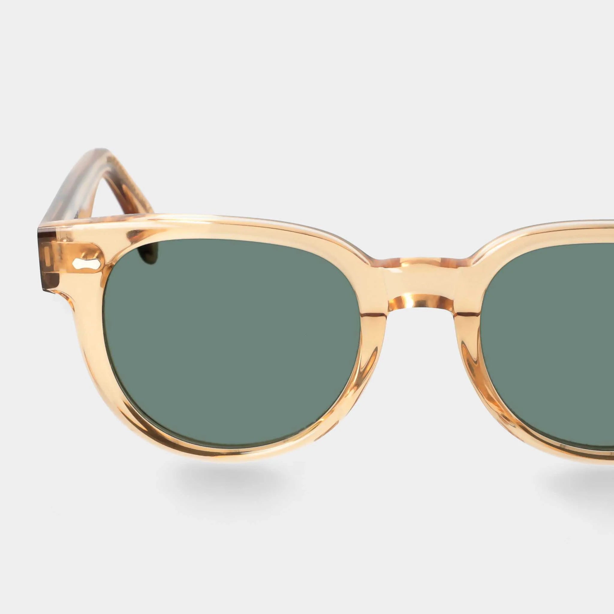 TBD Eyewear Palm Eco Champagne Bottle Green Lens Sunglasses Detail