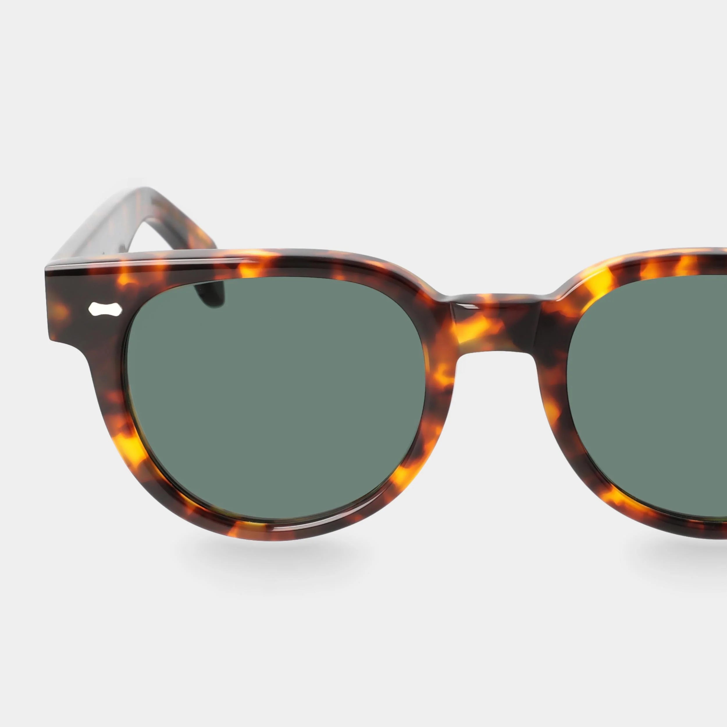 TBD Eyewear Palm Eco Spotted Havana Bottle Green Lens Sunglasses Detail