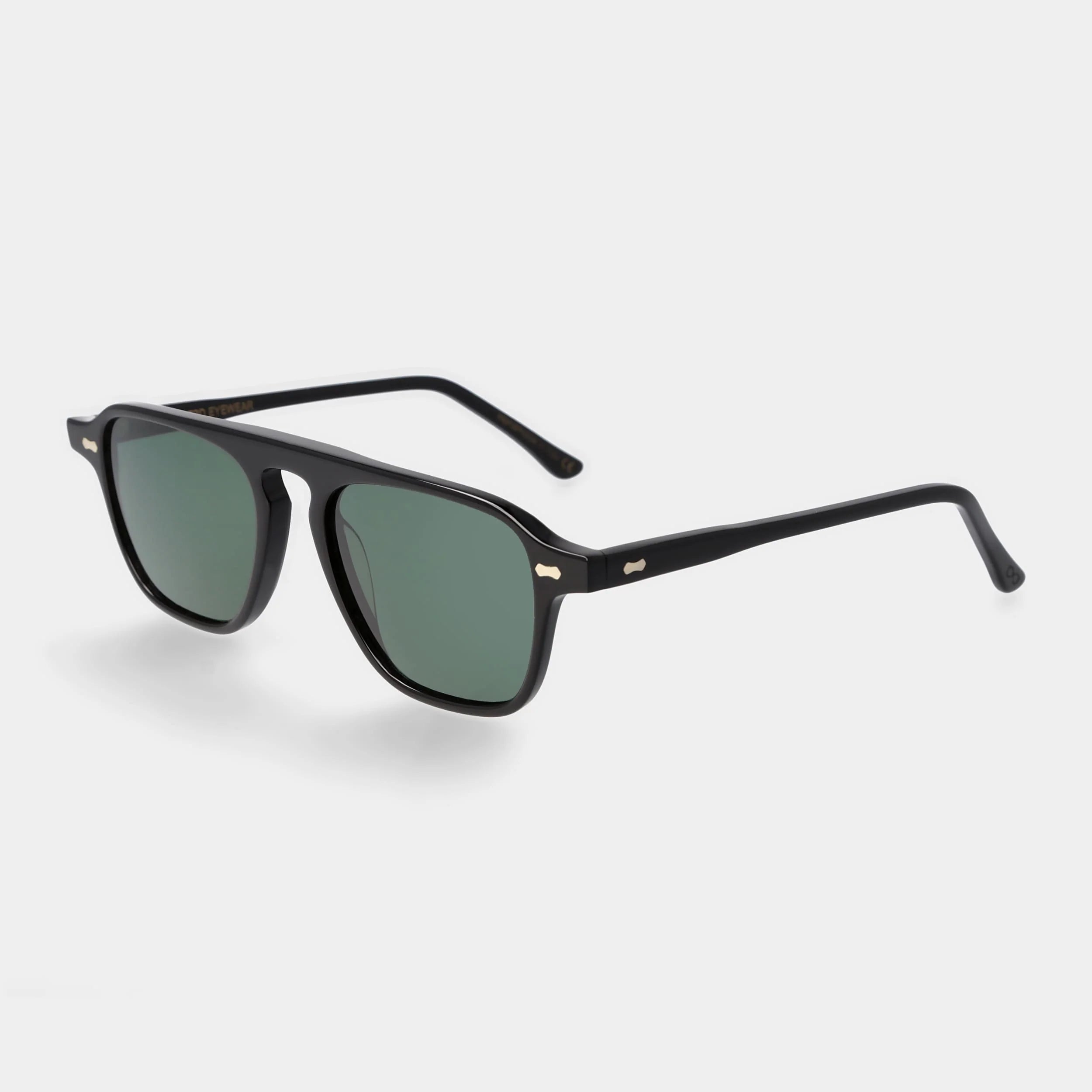 TBD Eyewear Panama Eco Black Bottle Green Lens Sunglasses Angle