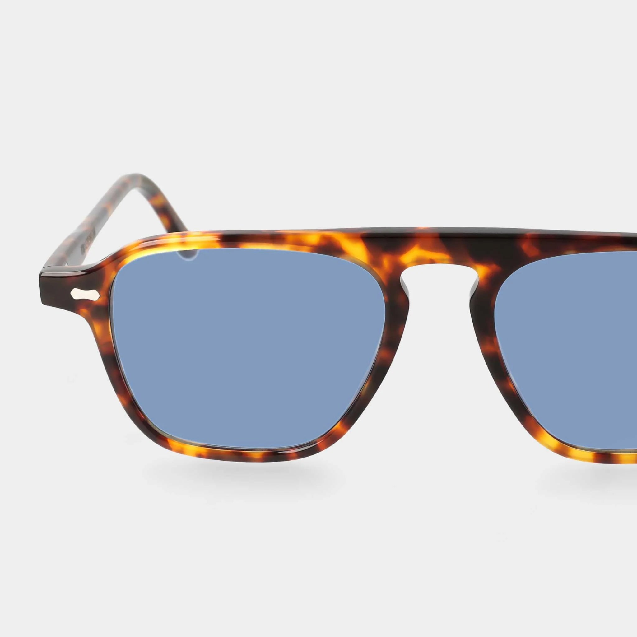 TBD Eyewear Panama Eco Spotted Havana Blue Lens Sunglasses Detail