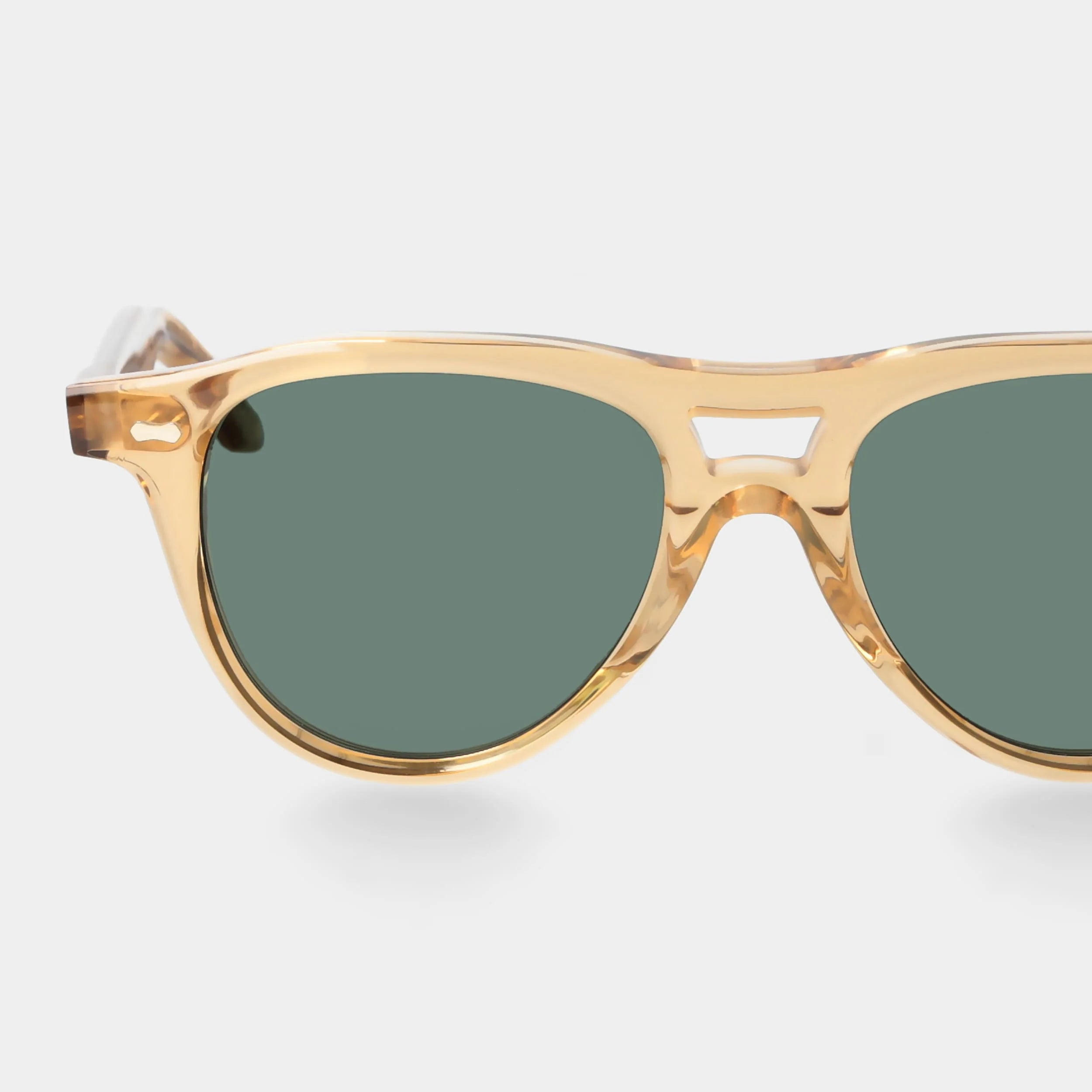 TBD Eyewear Piquet Eco Champagne Bottle Green Lens Sunglasses Detail