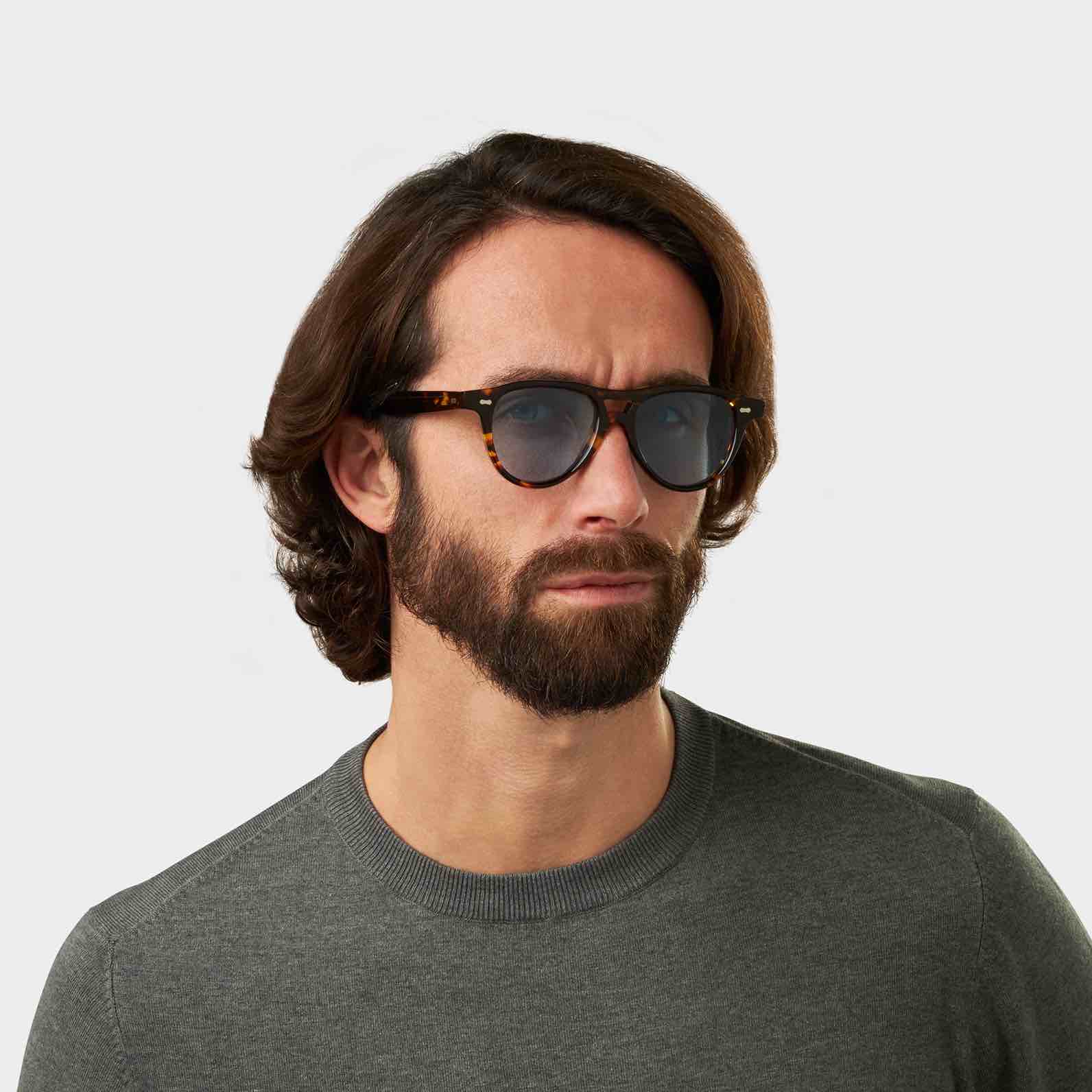 TBD Eyewear Piquet Eco Dark Havana Blue Lens Sunglasses Man