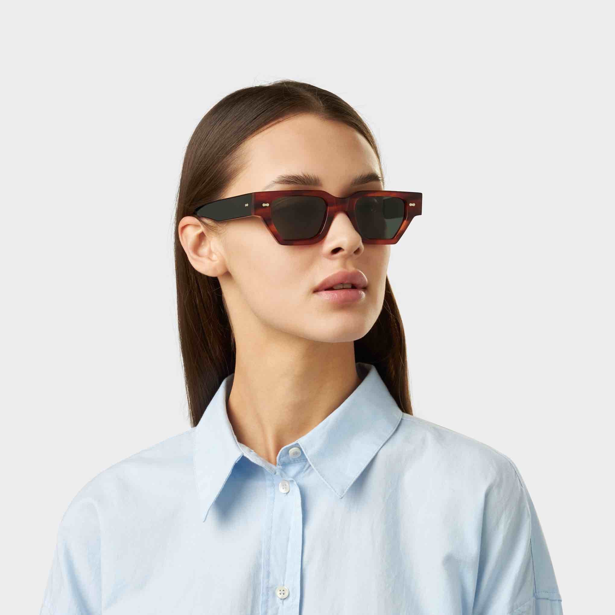 TBD Eyewear Raso Eco Bicolor Bottle Green Lens Sunglasses Woman