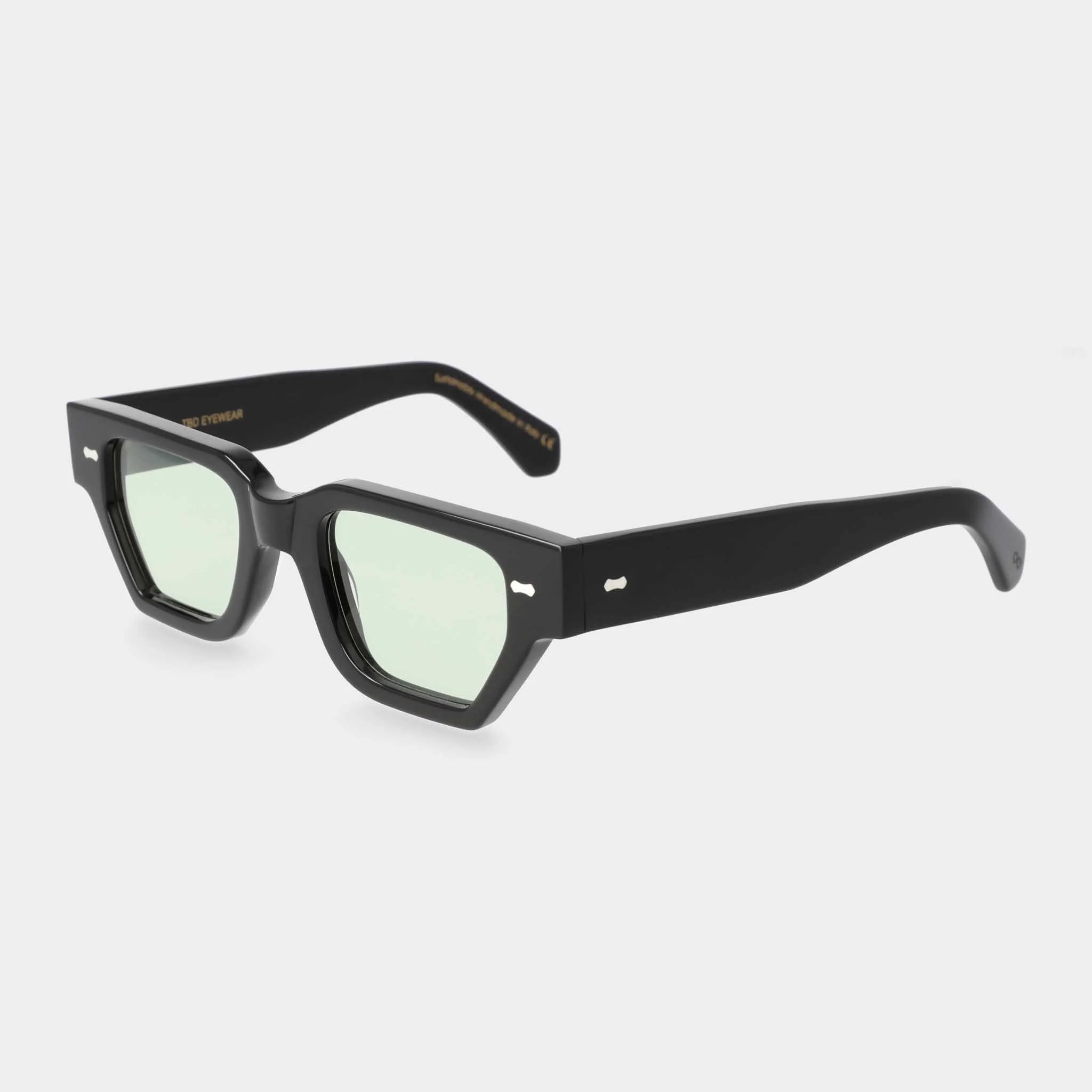 TBD Eyewear Raso Eco Black Light Green Lens Sunglasses Angle