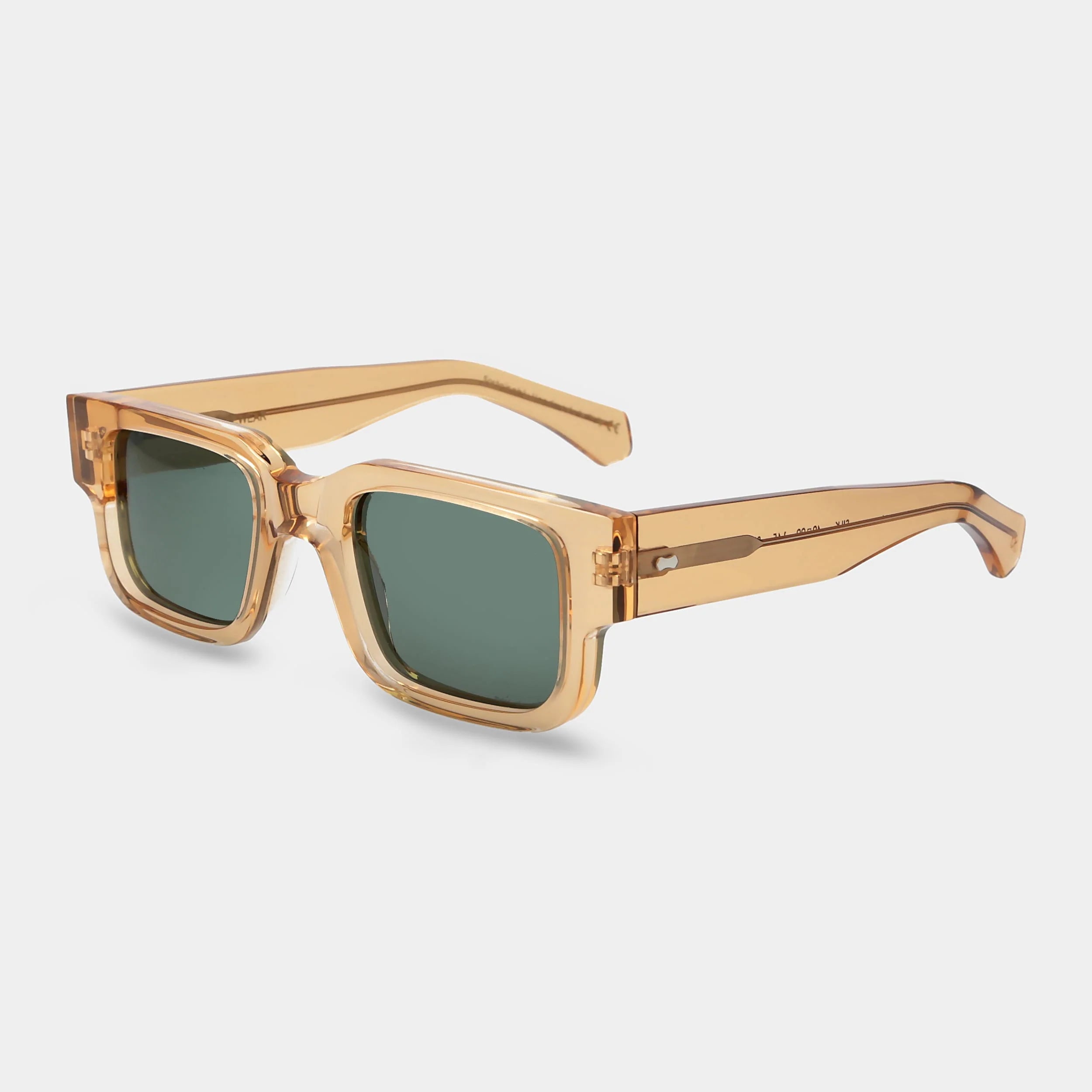 TBD Eyewear Silk Eco Champagne Bottle Green Lens Sunglasses Angle