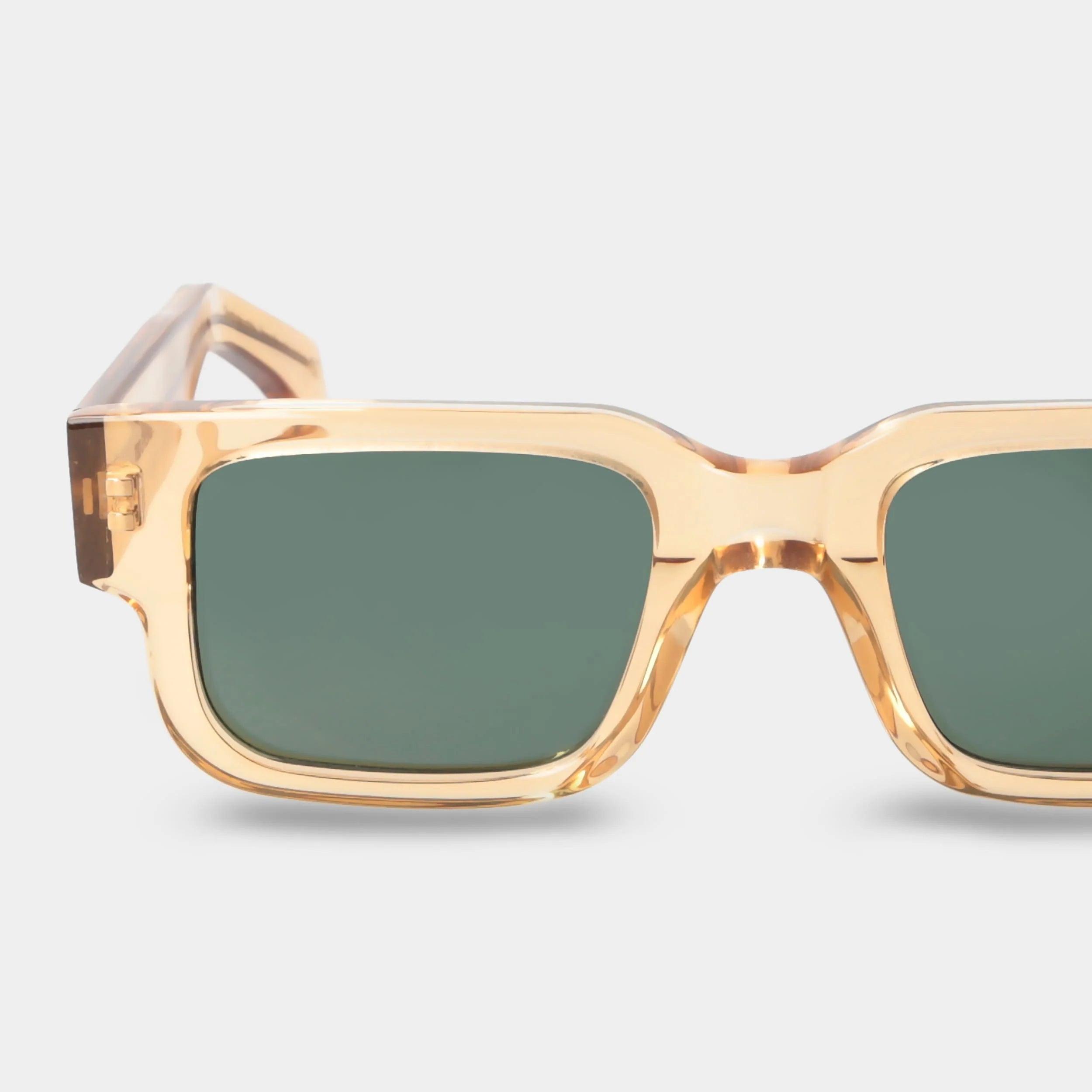 TBD Eyewear Silk Eco Champagne Bottle Green Lens Sunglasses Detail