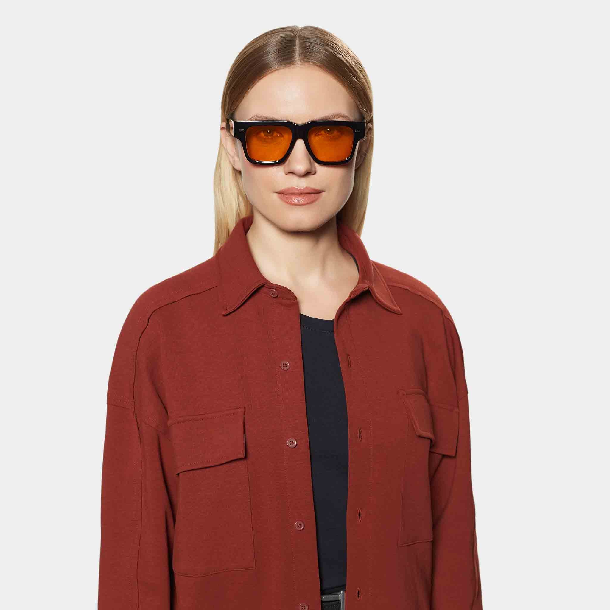 TBD Eyewear Tela Eco Black Orange Lens Sunglasses Woman