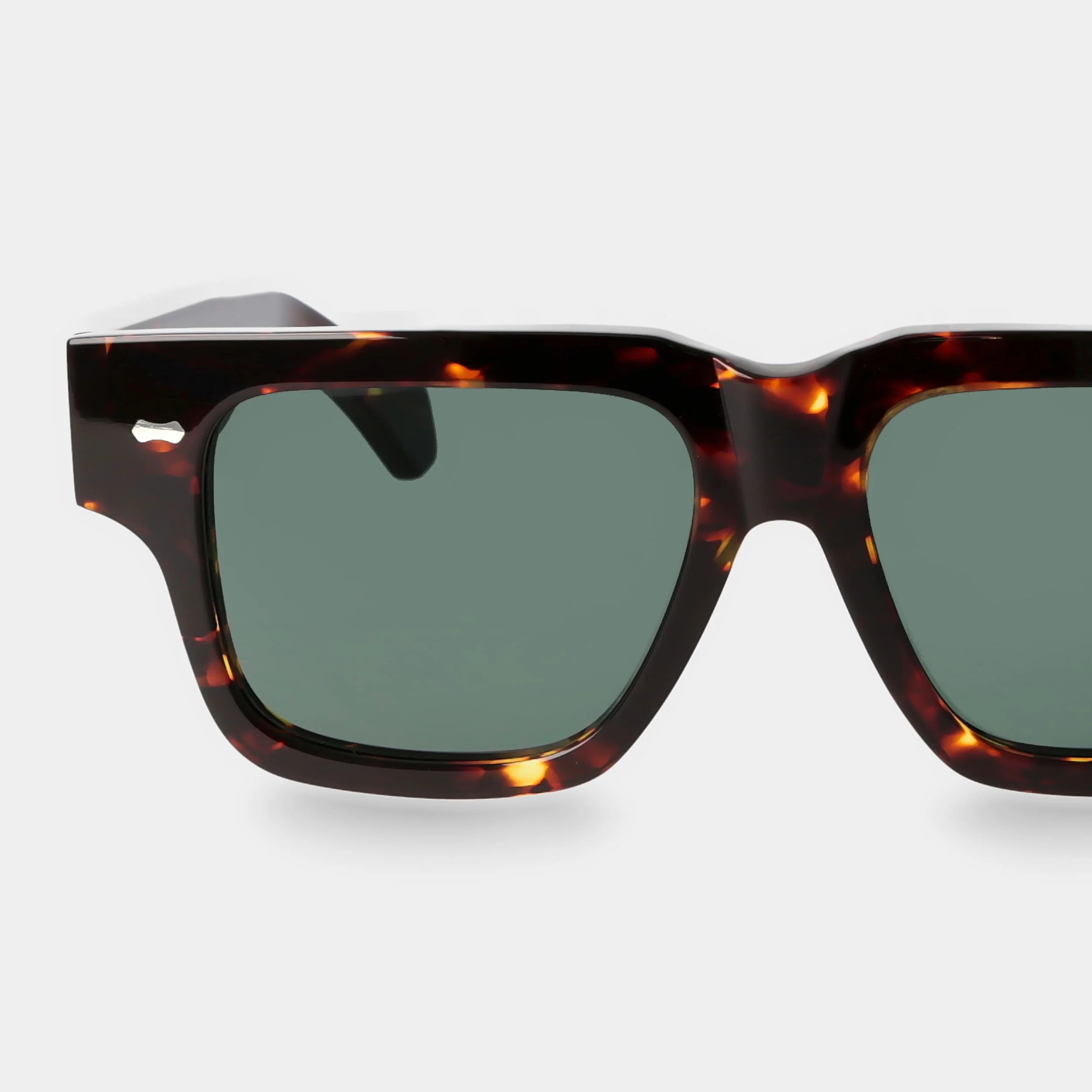 TBD Eyewear Tela Eco Dark Havana Bottle Green Lens Sunglasses Detail