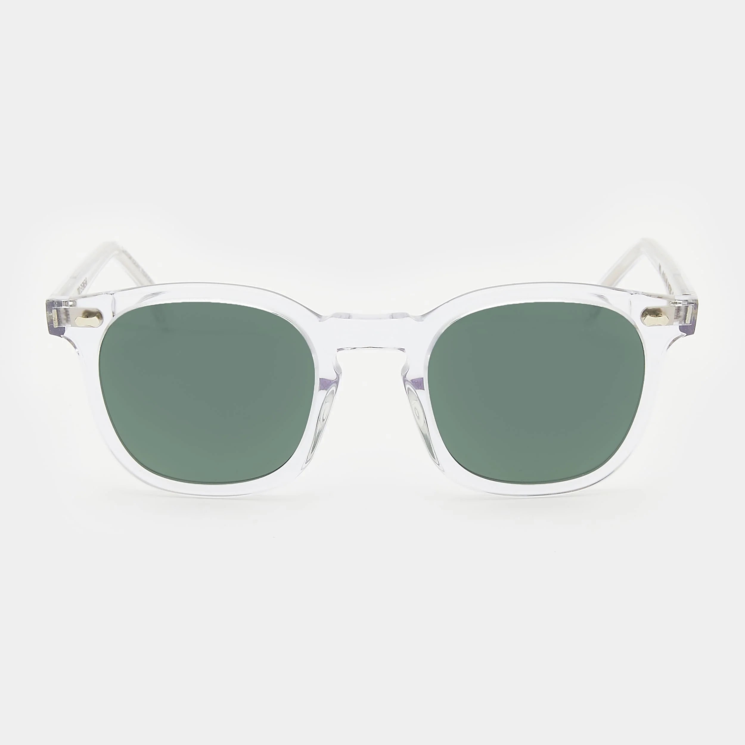 TBD Eyewear Twill Eco Transparent Bottle Green Lens Sunglasses Front