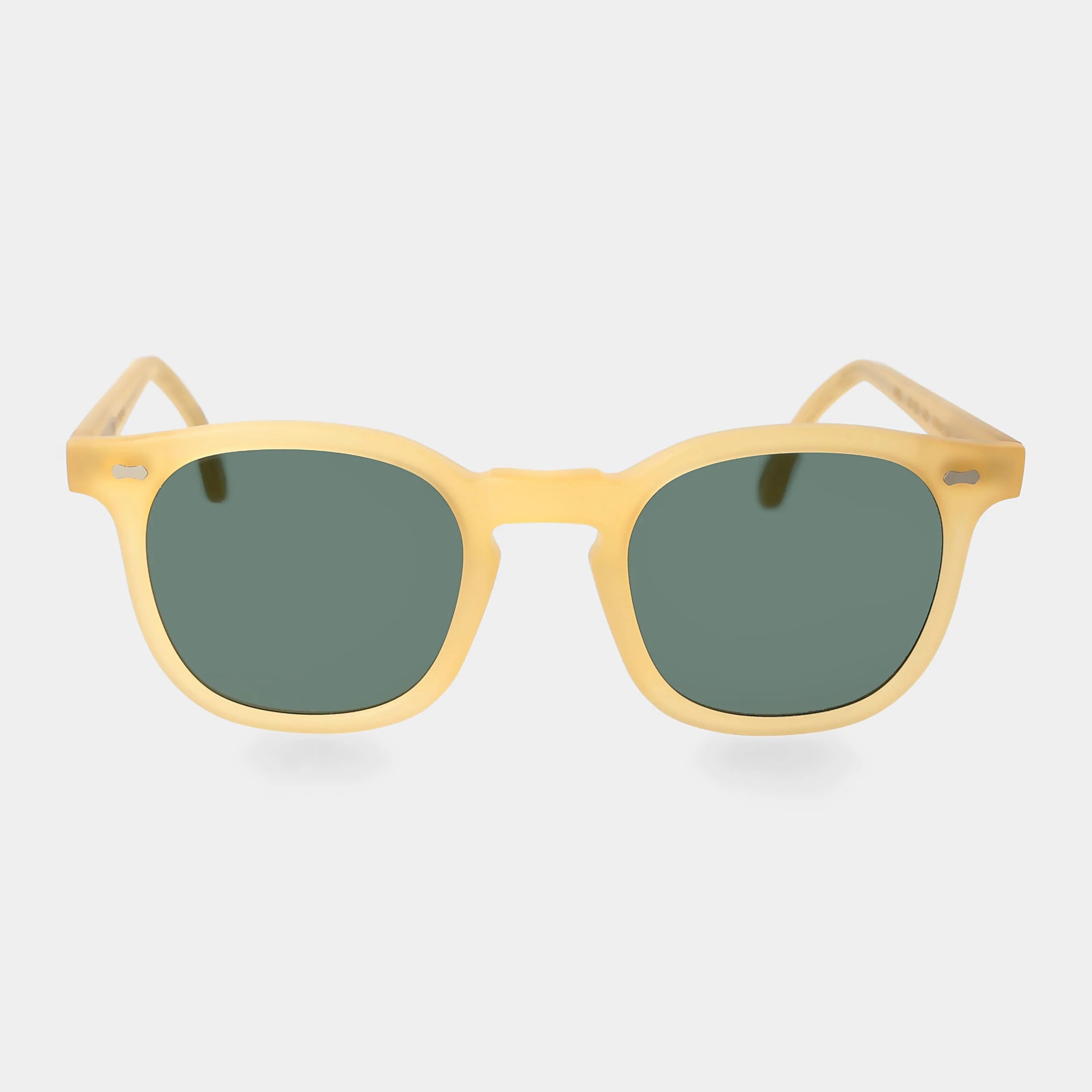 TBD Eyewear Twill Eco Matte Champagne Bottle Green Lens Sunglasses Front