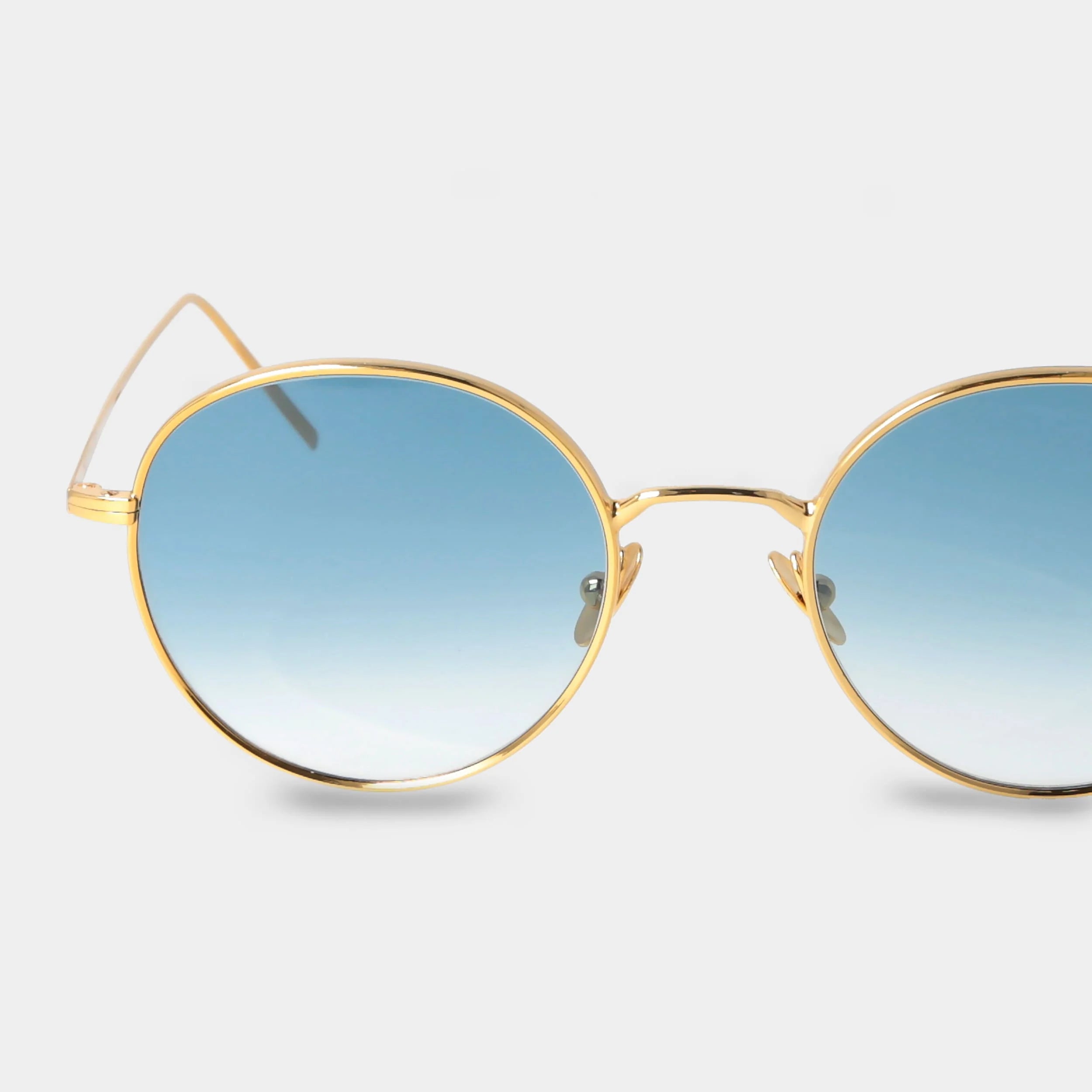 TBD Eyewear Ulster 24K Gold Gradient Blue Lens Sunglasses Detail