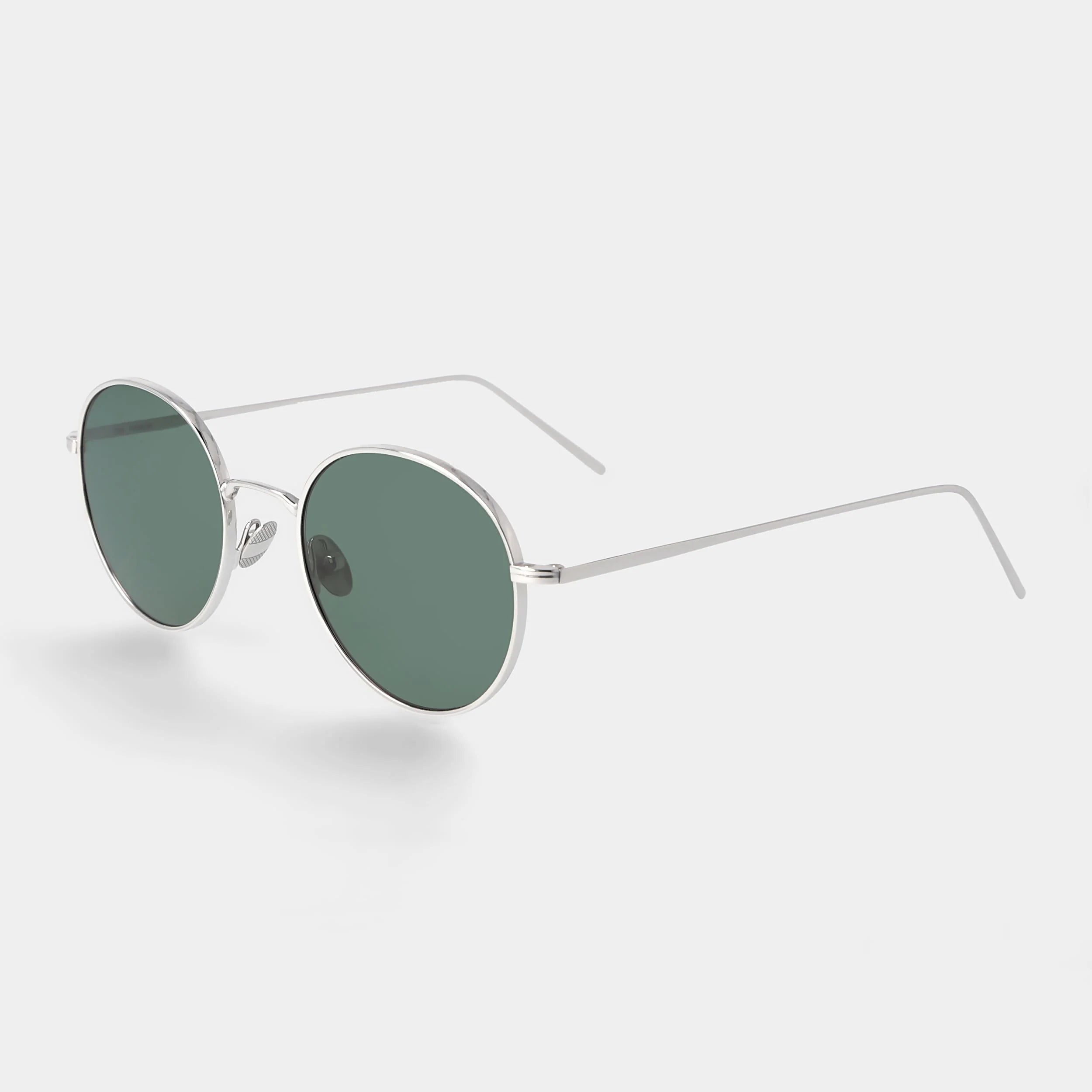 TBD Eyewear Ulster Rhodium Bottle Green Lens Sunglasses Angle