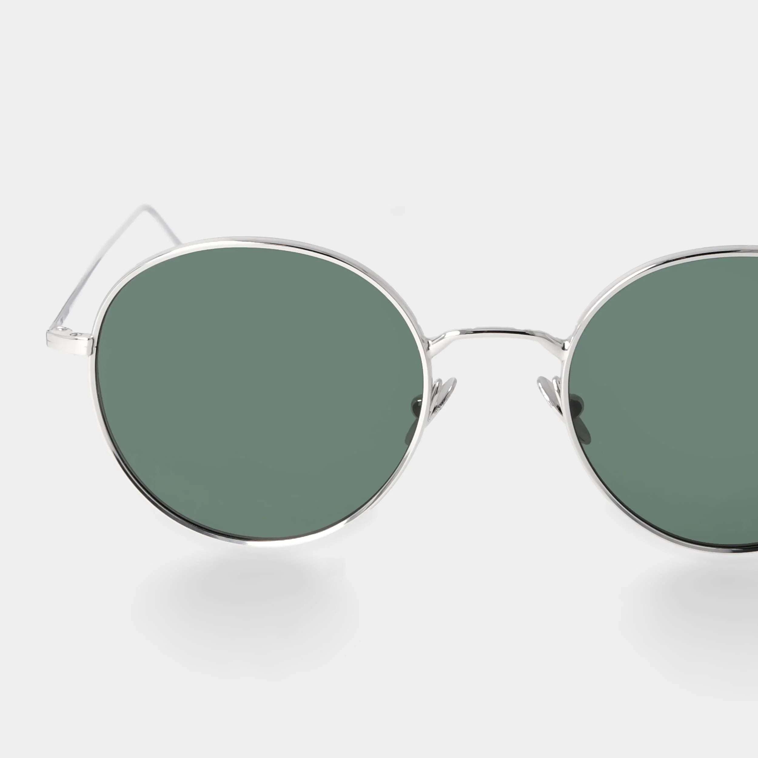 TBD Eyewear Ulster Rhodium Bottle Green Lens Sunglasses Detail