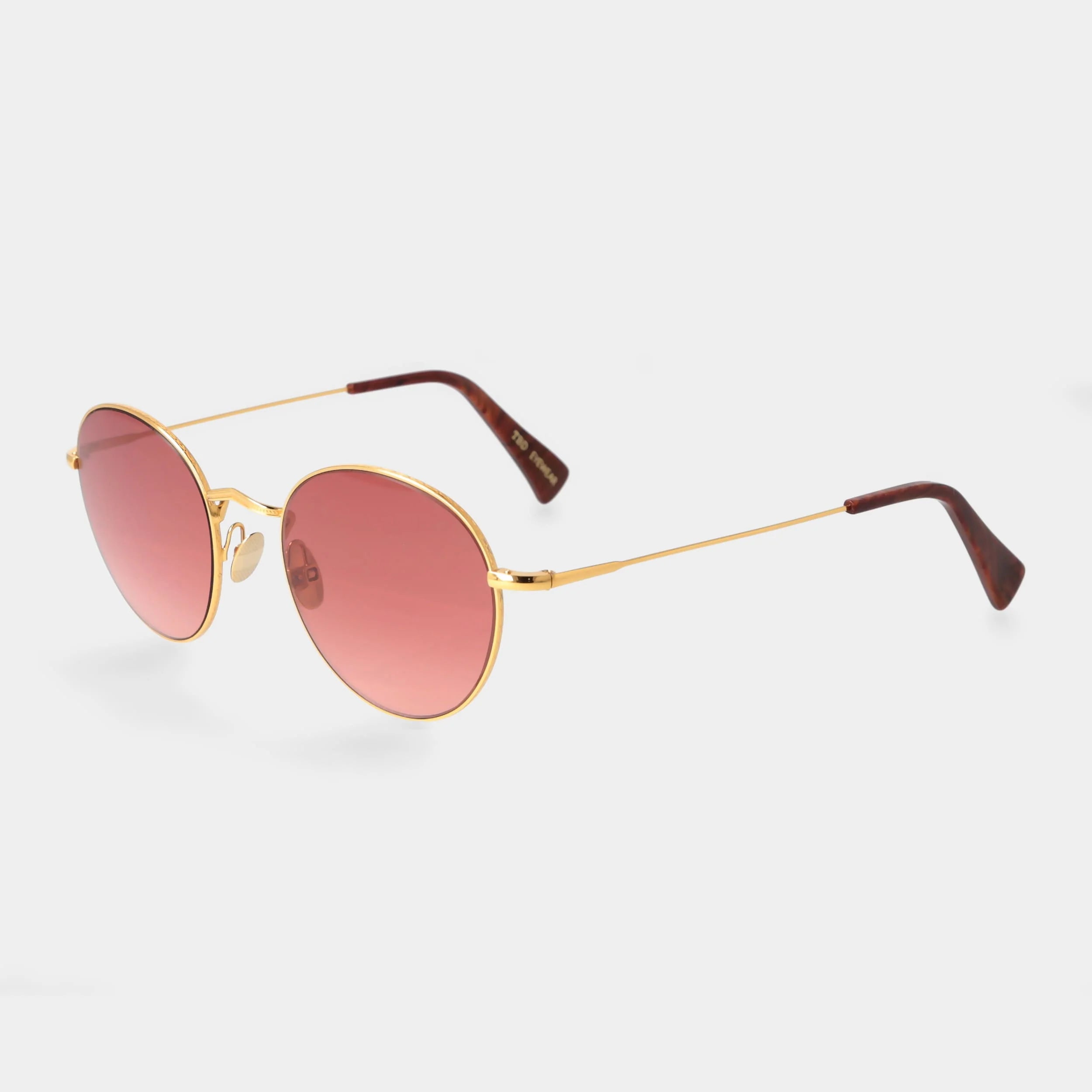 TBD Eyewear Vicuña 24K Gold Gradient Red Lens Sunglasses Angle