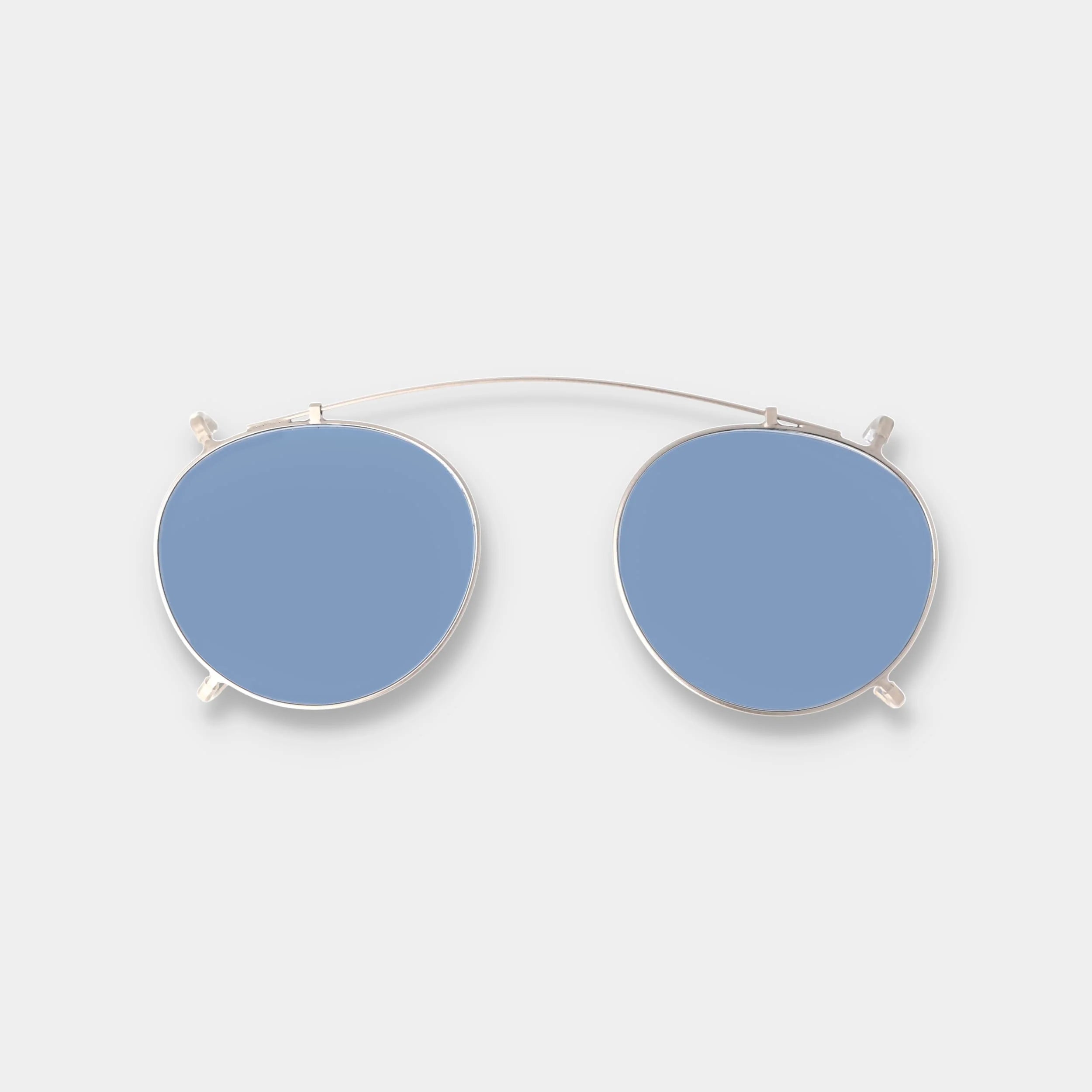 TBD Eyewear Welt Clip Silver Blue Lens Front