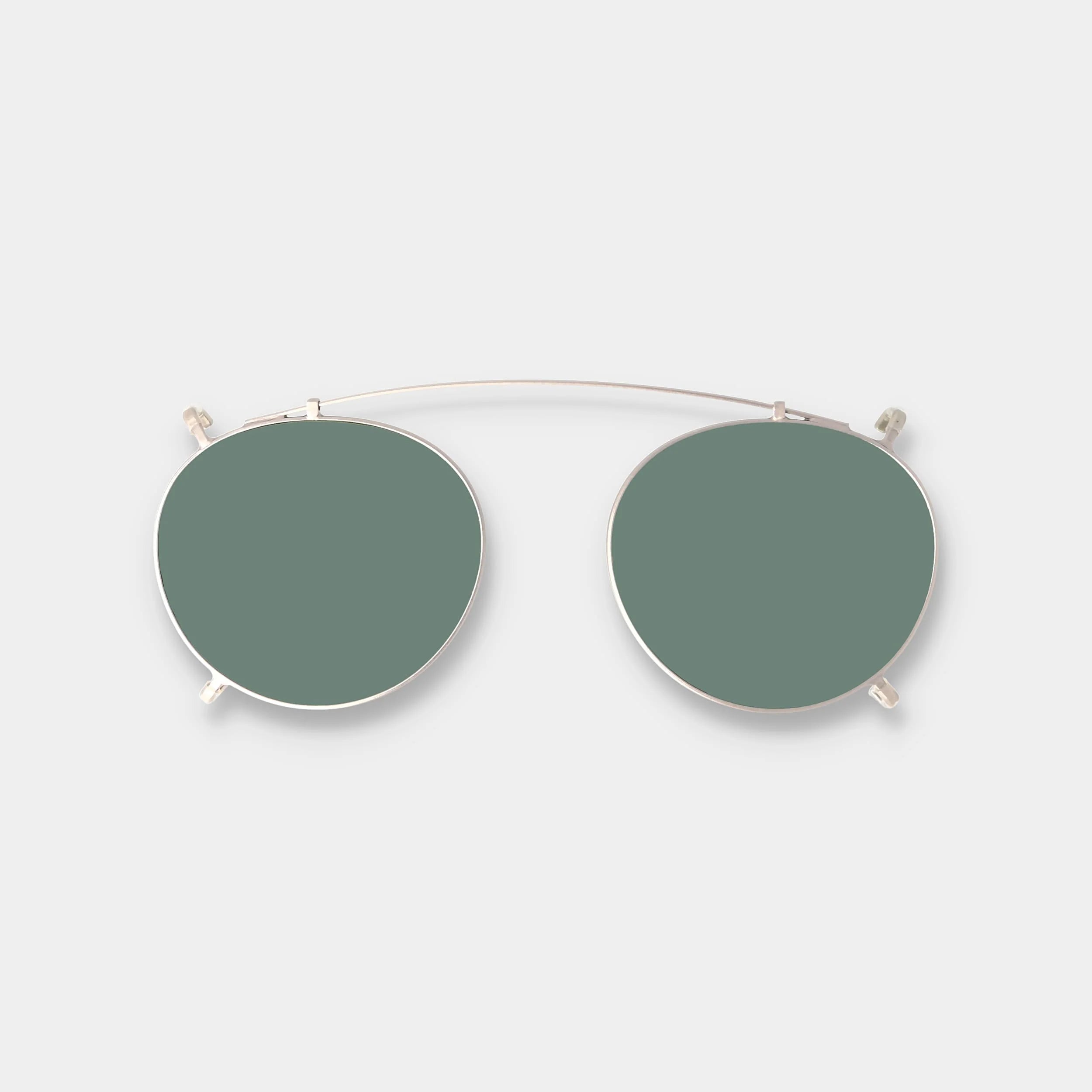 TBD Eyewear Welt Clip Silver Bottle Green Lens Front