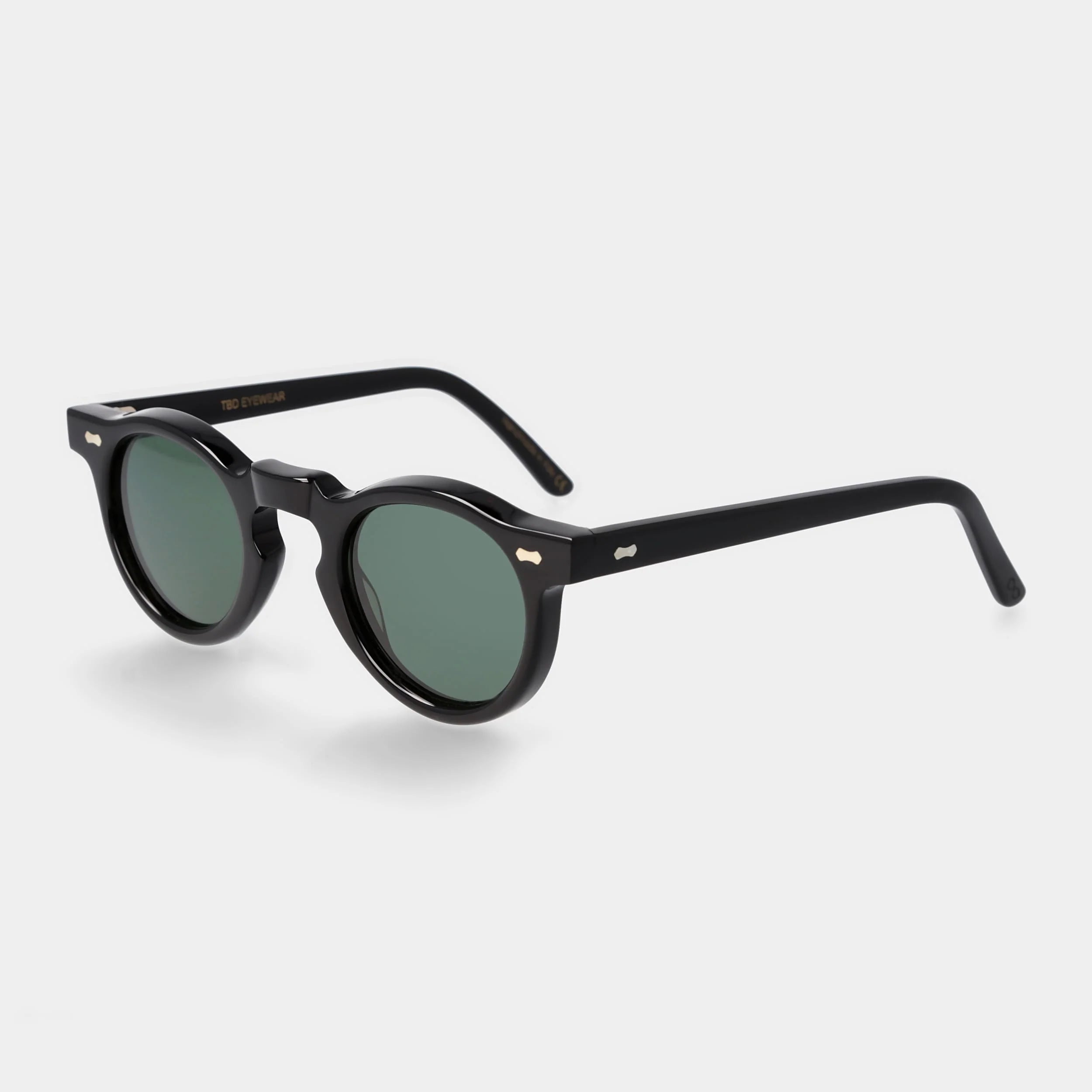 TBD Eyewear Welt Eco Black Bottle Green Lens Sunglasses Angle