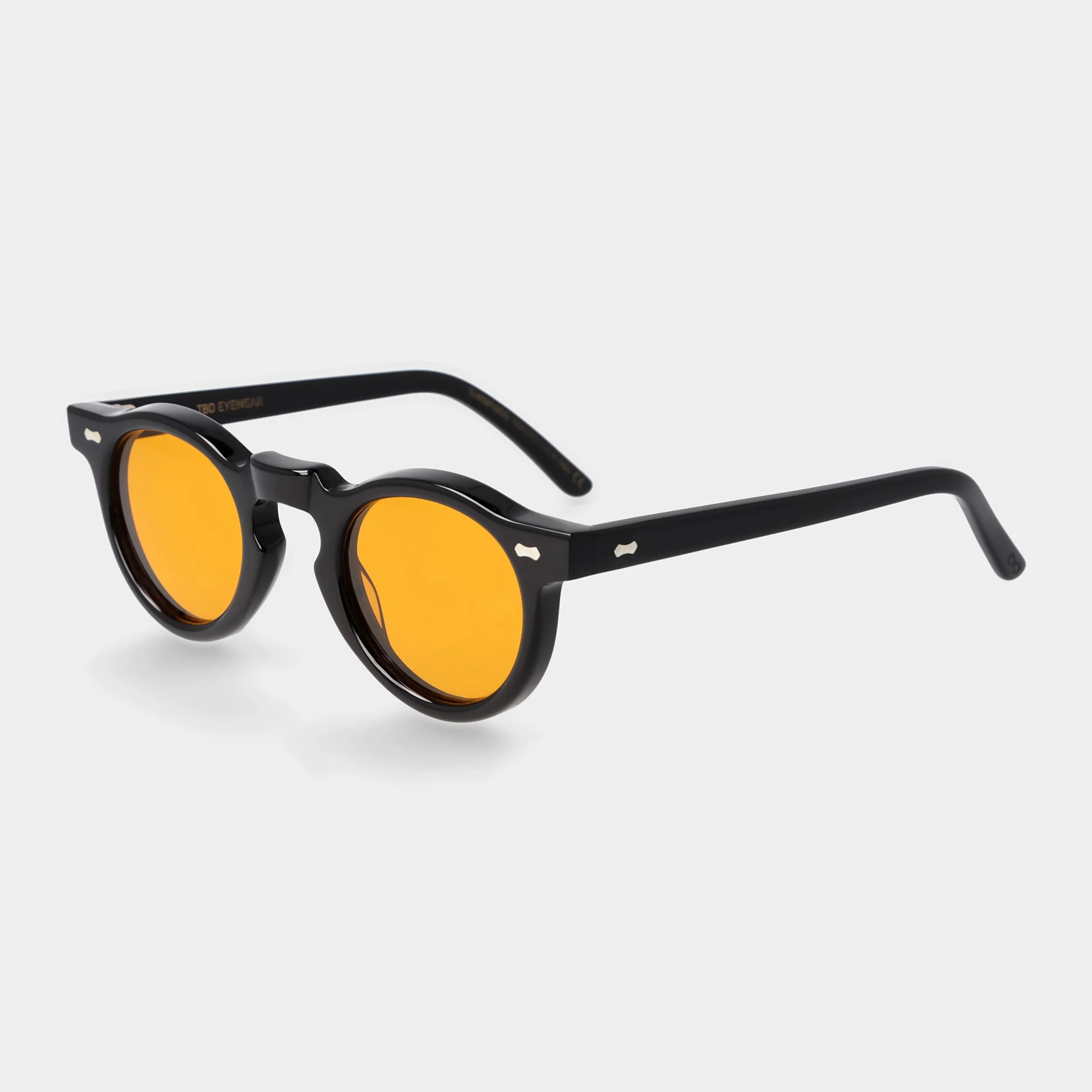 TBD Eyewear Welt Eco Black Orange Lens Sunglasses Angle