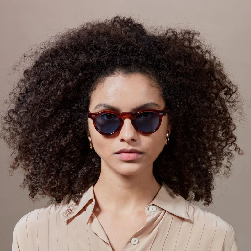 TBD Eyewear Welt Eco Havana Blue Lens Sunglasses Woman