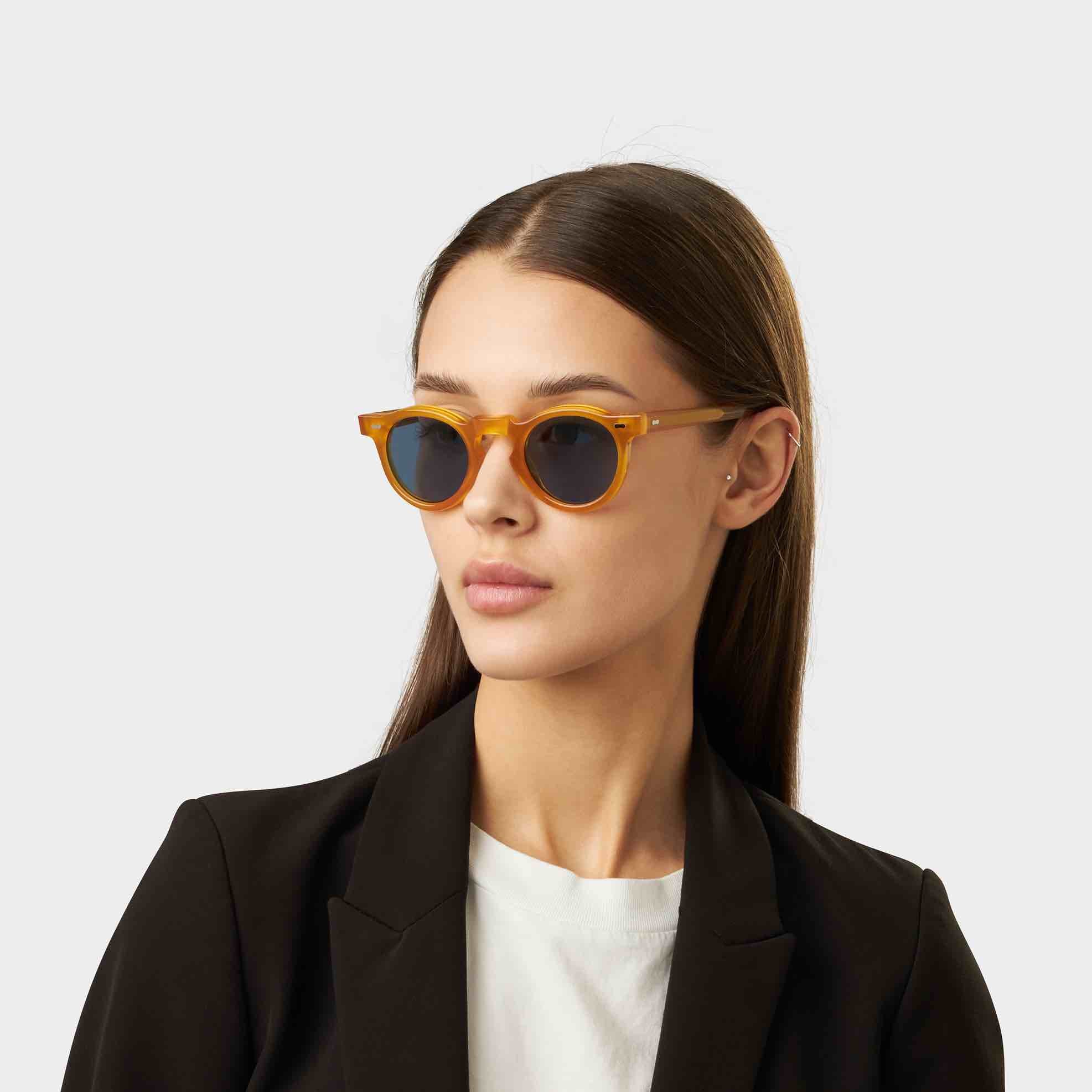 TBD Eyewear Welt Eco Honey Blue Lens Sunglasses Woman