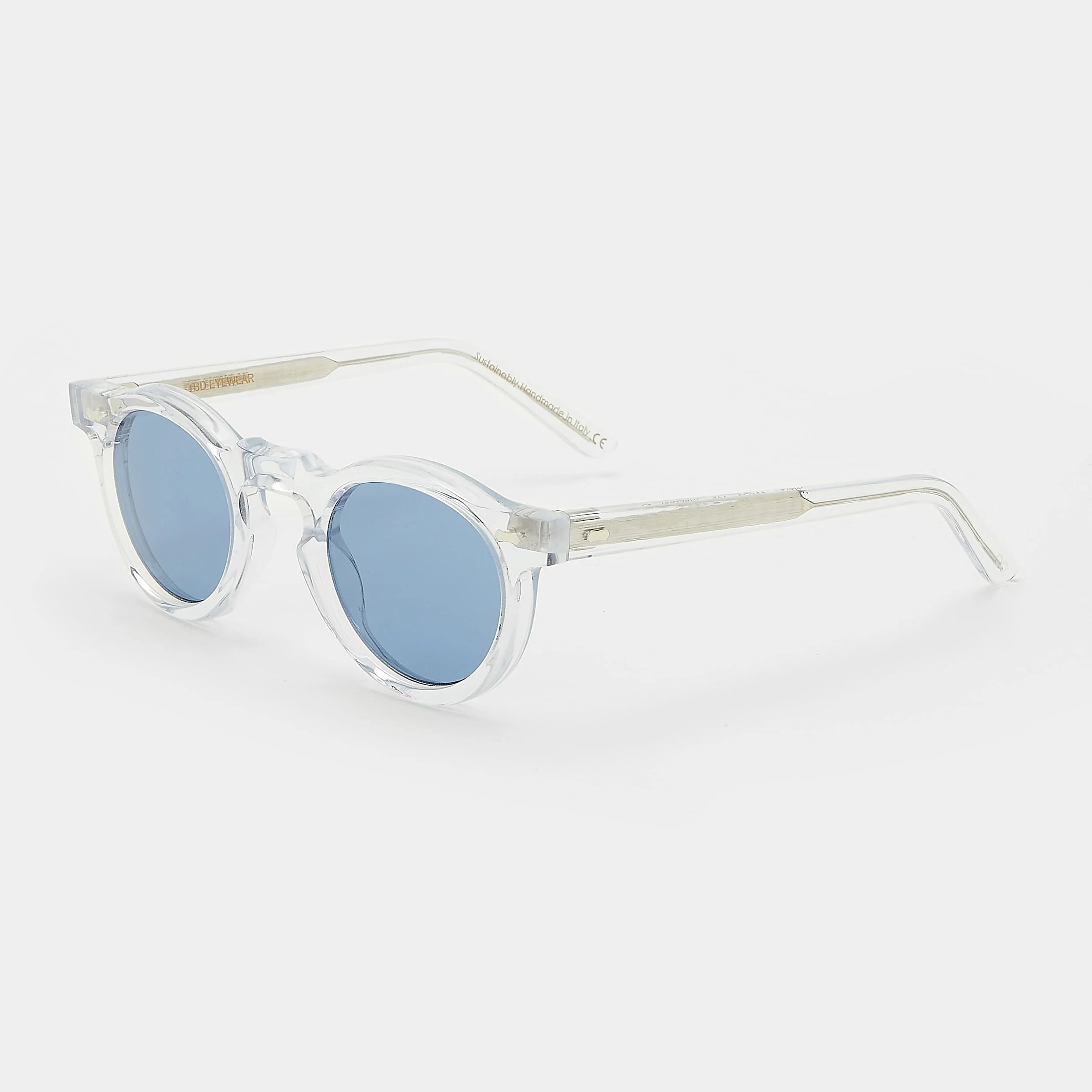 TBD Eyewear Welt Eco Transparent Blue Lens Sunglasses Angle