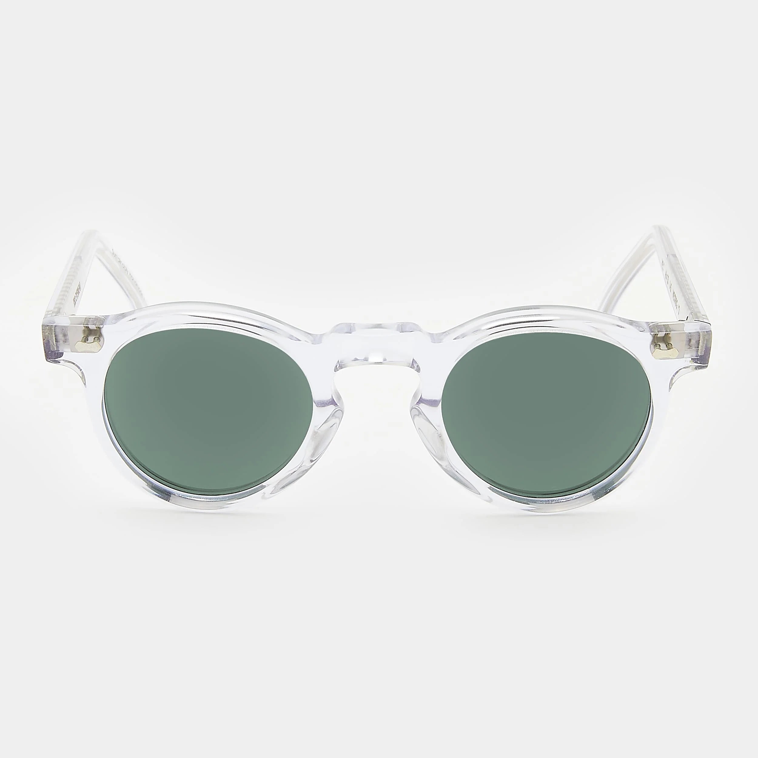 TBD Eyewear Welt Eco Transparent Bottle Green Lens Sunglasses Front