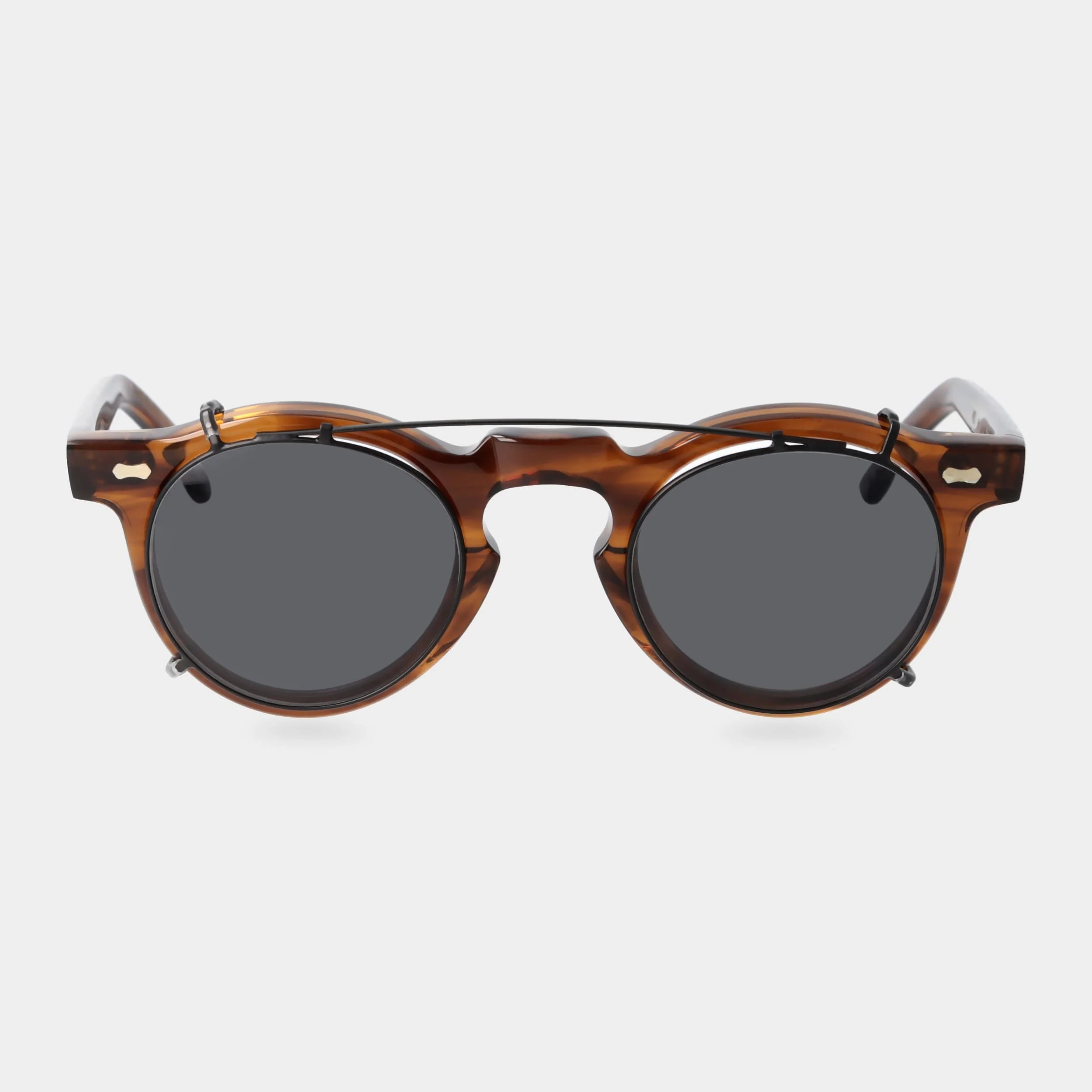 TBD Eyewear Welt with Clip Black Grey Lens Front